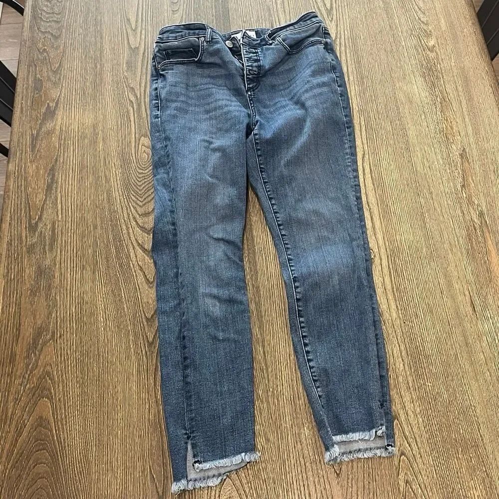 Ann Taylor LOFT Curvy High Waist Skinny Jeans Button Fly Denim Blue Size 26/2